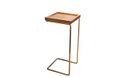 Ver imagem 1 de Mesa Lateral de Apoio para Sala Sofá Anny Base em Metal Dourado e Tampo Mel
