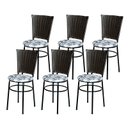 Ver imagem 1 de 6 Cadeiras para Mesa Preta Hawai Marrom Assento Floral:floral Branco