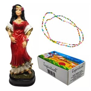 Kit Defumador Espiritual + Imagem Resina Orixá 15 Cm + Guia