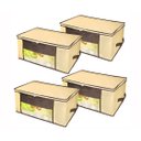 Ver imagem 2 de Organizador Multiuso com Zíper Marfim Pequeno 45x45x20cm Kit com 4un.