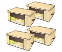Ver imagem 2 de Organizador Multiuso com Zíper Marfim Pequeno 45x45x20cm Kit com 4un.