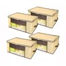Organizador Multiuso com Zíper Marfim Pequeno 45x45x20cm Kit com 4un. - 1