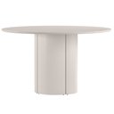 Ver imagem 3 de Mesa Redonda Tampo de Vidro Verbena 135cm Off White N01 com 6 Cadeiras Nadja Linho Cru - Lyam Decor