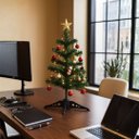 Ver imagem 2 de Árvore de Natal Decorativa Enfeite de Mesa Prime 30cm 25 Galhos Base Tripé