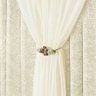Cortina Tecido Seda Amassada e Voal 3,00 X 2,50M Palha - 2