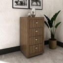 Ver imagem 3 de Gaveteiro Escritório 4 Gavetas Rodízios 38,5x37,5x74,5cm Cômoda Nogal Tecnomobili Me4133