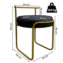 Ver imagem 4 de Kit 2 Banqueta para Penteadeira Quarto Puff Base Ferro Facto:preto