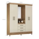 Ver imagem 2 de Guarda Roupa Casal Vicenza 4 Portas de Bater 3 Gavetas MDP com Espelho Amendola-Off White Demóbile
