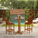 Ver imagem 2 de Kit 2 Banquetas Alta Pérola com Encosto Estofada em Veludo Terracota Madeira Maciça Castanho