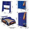 Quarto Infantil Carro Cama + Guarda Roupa + Cômoda + Escrivaninha Stock Car Valen Azul - 6