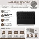 Ver imagem 7 de Cabeceira para Cama Casal Queen Estofada Captone 1,58 Mts Luna Vilajo: Suede Preto