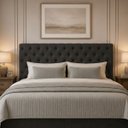 Ver imagem 1 de Cabeceira para Cama Casal Queen Estofada Captone 1,58 Mts Luna Vilajo: Suede Preto