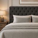 Ver imagem 2 de Cabeceira para Cama Casal Queen Estofada Captone 1,58 Mts Luna Vilajo: Suede Preto
