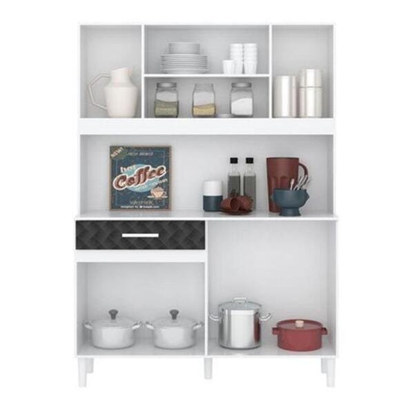 Kit Cozinha 7 Portas Magazin 120cm Carvalho Rust Off White 3D Nicioli - 2