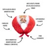 Almofada Amamentação Estampada Bebê Menina com Enchimento e Zíper - Ursa Love Vermelho - 3