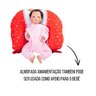 Almofada Amamentação Estampada Bebê Menina com Enchimento e Zíper - Ursa Love Vermelho - 8