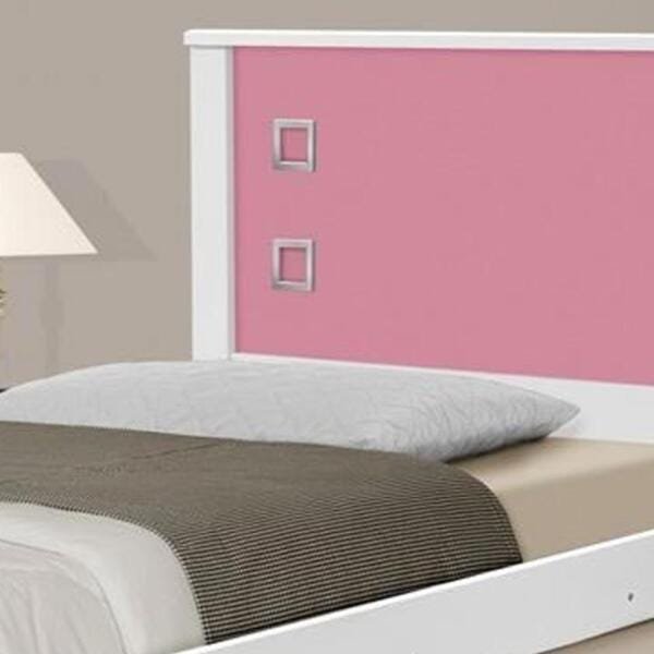 Cama De Solteiro Bibox Barcelona Branco/ Rosa - Tebarrot - 3