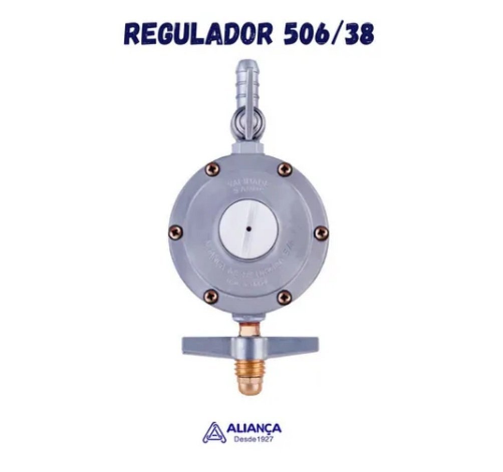 regulador aliança 5kg mangueira metálico aço inox 1,2 metros - 3