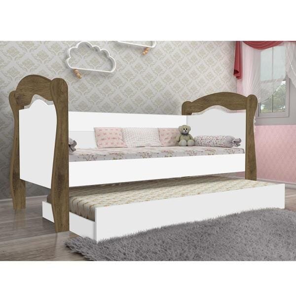 Cama Babá Nicioli - Branco/ Jequitiba - Com cama auxiliar - 1