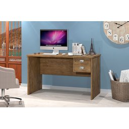 Mesa para Computador Taurus com 2 Gavetas e 1 Chave Tampo Grosso 1,20M - Jequitibá - 1 Mesa para Computador Taurus com 2 Gavetas e 1 Chave Tampo Grosso 1,20M - Jequitibá - 1