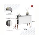 Ver imagem 2 de Aparador Buffet Adega London Retrô com Pés Palito em Madeira Maciça - Branco