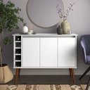 Ver imagem 1 de Aparador Buffet Adega London Retrô com Pés Palito em Madeira Maciça - Branco