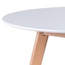 Ver mais imagens de Conjunto de Mesa de Jantar Redonda 90cm Branco + 4 Cadeiras Estofadas Leda Preto