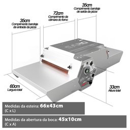 Forno De Pizza Elétrico Saro Aço Inox FEE40 Com Visor Digital 220V - 3