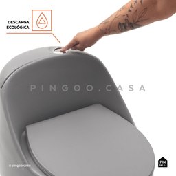 Vaso Sanitário Monobloco Caixa Acoplada Privada Aquarela Pingoo.casa - Cinza - 6
