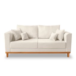 SOFA 3 LUGARES Benny lateral  courvim Linho cru - 3