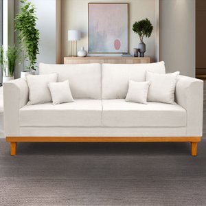 SOFA 3 LUGARES Benny lateral  courvim Linho cru