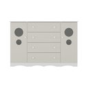 Ver imagem 7 de Cômoda Infantil 125cm 2 Portas com Vidro e 4 Gavetas Sonho Multimóveis Mp4475 Branco/off White