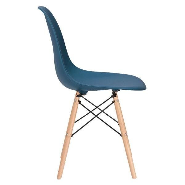 Conjunto de Mesa de Vidro Eames 70cm + 4 Cadeiras Eiffel Dsw Azul Petróleo - 7