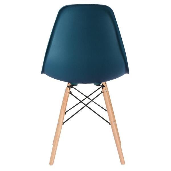 Conjunto de Mesa de Vidro Eames 70cm + 4 Cadeiras Eiffel Dsw Azul Petróleo - 8