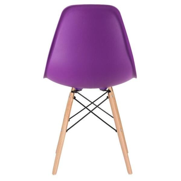 Conjunto de Mesa Eames 100cm Preto + 4 Cadeiras Eames Eiffel Dsw Roxo - 4