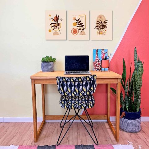 Mesa para Escritório de Madeira Pinus Linea Nozes