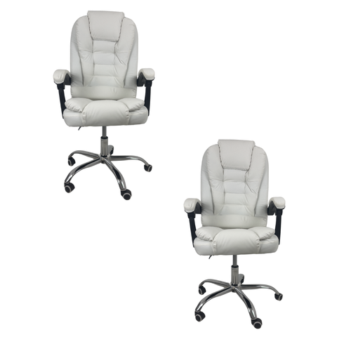 Cadeira de Escritório Presidente Soft Reclinável Ergonômica - Branco - 2