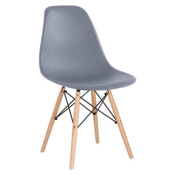 Conjunto de Mesa de Vidro Eames 100cm + 5 Cadeiras Eiffel Dsw Cinza Escuro - 5