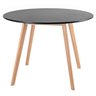 Conjunto de Mesa de Jantar Leda 100cm Preto + 4 Cadeiras Estofadas Leda Creme - 6