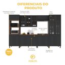 Ver imagem 5 de Armário de Cozinha Modulada Completa Fidelitá Nara 100% MDF 6 Peças 350cm 18 Portas 2 Gavetas com