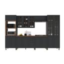 Ver imagem 2 de Armário de Cozinha Modulada Completa Fidelitá Nara 100% MDF 6 Peças 350cm 18 Portas 2 Gavetas com