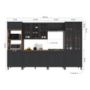 Ver imagem 4 de Armário de Cozinha Modulada Completa Fidelitá Nara 100% MDF 6 Peças 350cm 18 Portas 2 Gavetas com