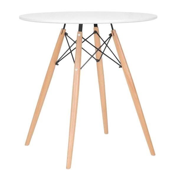 Conjunto de Mesa Eames 70cm Branco + 4 Cadeiras Eiffel Daw com Braços Laranja - 7