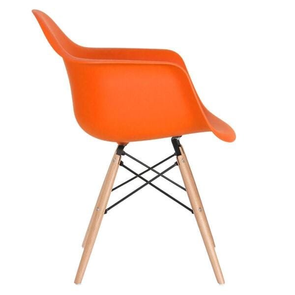 Conjunto de Mesa Eames 70cm Branco + 4 Cadeiras Eiffel Daw com Braços Laranja - 3