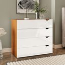 Ver imagem 1 de Cômoda Porto 4 Gavetas Freijó/branco - Politorno