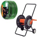 Ver imagem 1 de Kit Mangueira Flex para Jardim 20 Metros Mais Suporte Enrolador com Rodinhas Tramontina