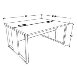 Plataforma para 2 Lugares com Pés em Metal 90cm X 120cm - 4