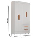 Ver imagem 4 de Guarda Roupa Solteiro Lite 4 Portas e 2 Gavetas Branco - Móveis Leão Branco