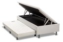 Ver imagem 2 de Cama Box Bau Solteiro com Auxiliar Semi Ortopedica Suede 088x188:cafecomleite