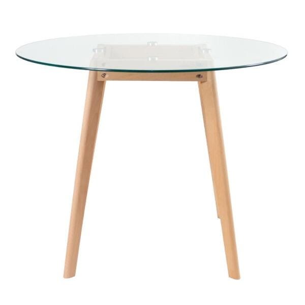 Conjunto de Mesa de Vidro Leda 90cm + 4 Cadeiras Estofadas Leda Cinza Escuro - 8